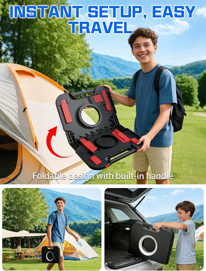 LED Light Up Kids Cornhole Board Set with Scoring & Sound Effects, 3-in-1 Portable Kids Bean Bag Toss Game for Adults & Family, Foldable Outdoor Toys for Backyard, Camping, Party (2 Boards, 8 Bags)