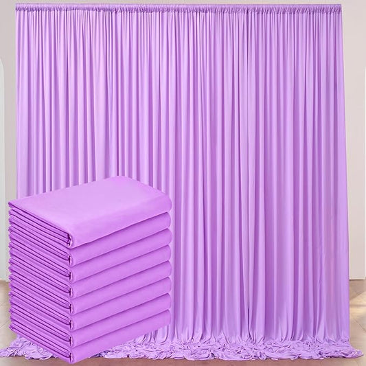 40ftx10ft Lavender Wrinkle-Free Backdrop Drapes Curtains, Lavender 5X10ft 8 Panels Polyester Background Decorations for Wedding Home Party Supplies