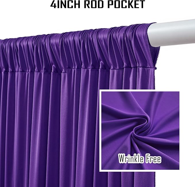 10ftx12ft Purple Backdrop Curtains for Wedding-Wrinkle Free Backdrops Curtain Drapes Fabric Decorations Photo Back Drop Cloth for Baby Shower Photography Stage Reception 2Panels 12ft(H) x 5ft(W)