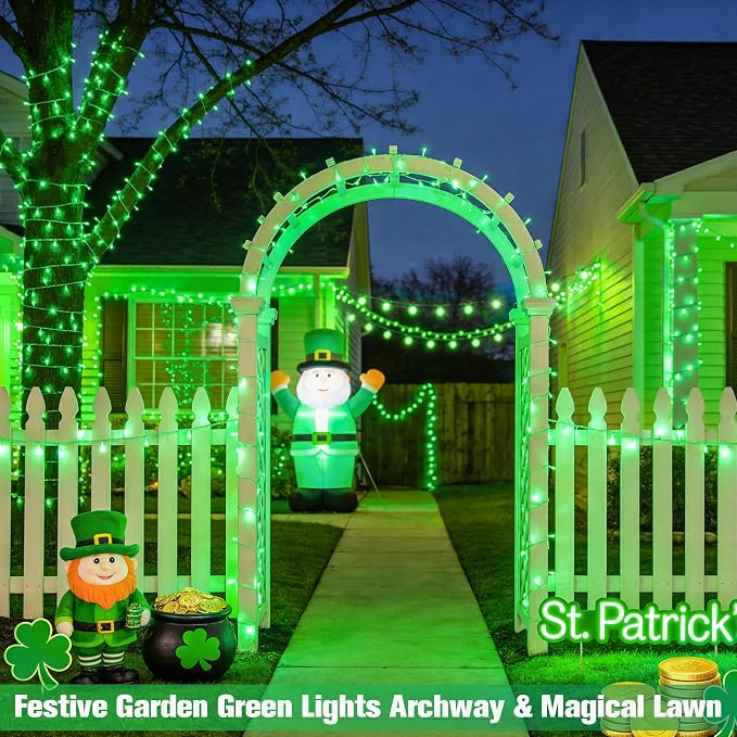 JMEXSUSS 600 LED Green Lights Indoor Outdoor Waterproof, Clear Wire Plug in 168 FT Green Christmas String Lights for Yard Tree Room Garden Halloween Party Xmas Decor, 8 Mode, Remote