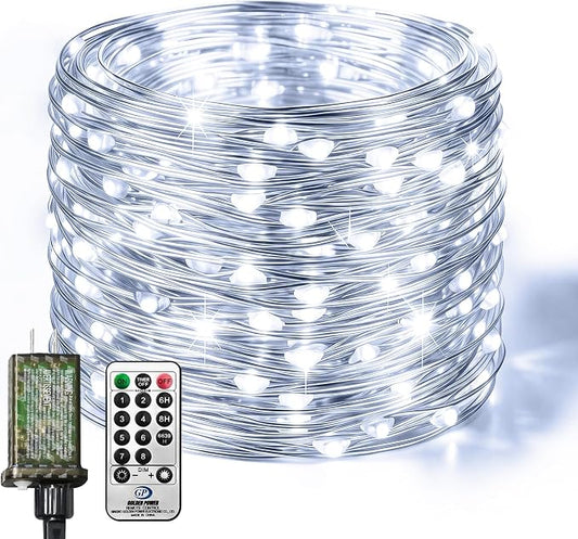 btfarm Fairy Lights Plug in with Remote, 66FT 200 LED Outdoor Twinkle Lights Waterproof with Timer, 8 Modes Indoor String Lights for Bedroom Patio Garden Wedding Christmas Decoration, Cool White