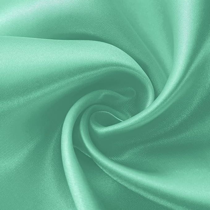 Horbaunal 2 Pack Aqua Satin Table Runner 12 x 108 Inch, Smooth Table Runners for Wedding Banquets Birthday Party