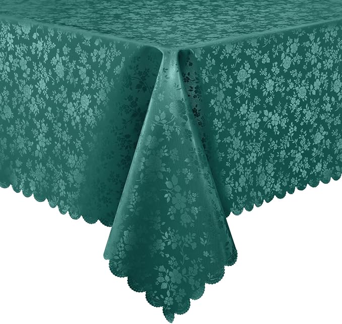 Smiry Rectangle Table Cloth, Waterproof Heavy Duty Vinyl Tablecloths, Wipeable Washable Table Cover for Kitchen and Dining Room (Green, 60" X 84")
