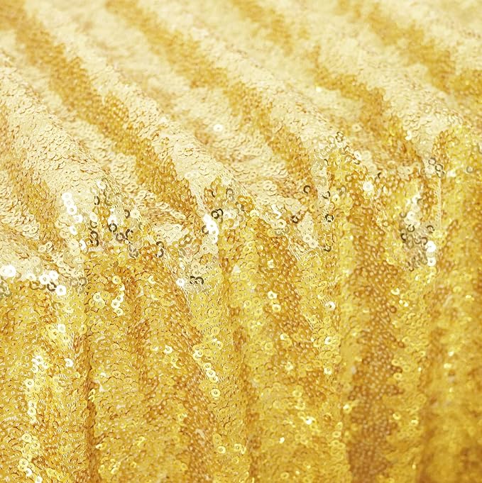 Poise3EHome Gold Sequin Tablecloth 50×80 Inch Rectangle Sparkly Fabric Table Cover Overlay for Wedding Birthday Party Christmas Holiday Baby Shower Decoration