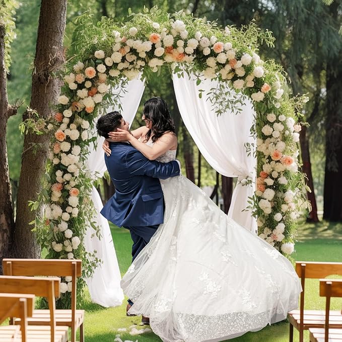6.5 ft Gold Metal Balloon Arch Stand, Arch Backdrop Stand with Stable Base,Easy-to-Install Wedding, Birthday, Baby Shower & Garden Party Decoration