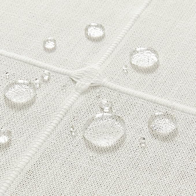 ZeeMart Boho Grid Table Cloth with Tassels (Off White, 52" x70"), Heavy Weight Linen Checked Embroidered Farmhouse Tablecloth, Water Resistant Rectangle Ivory Tablecloths