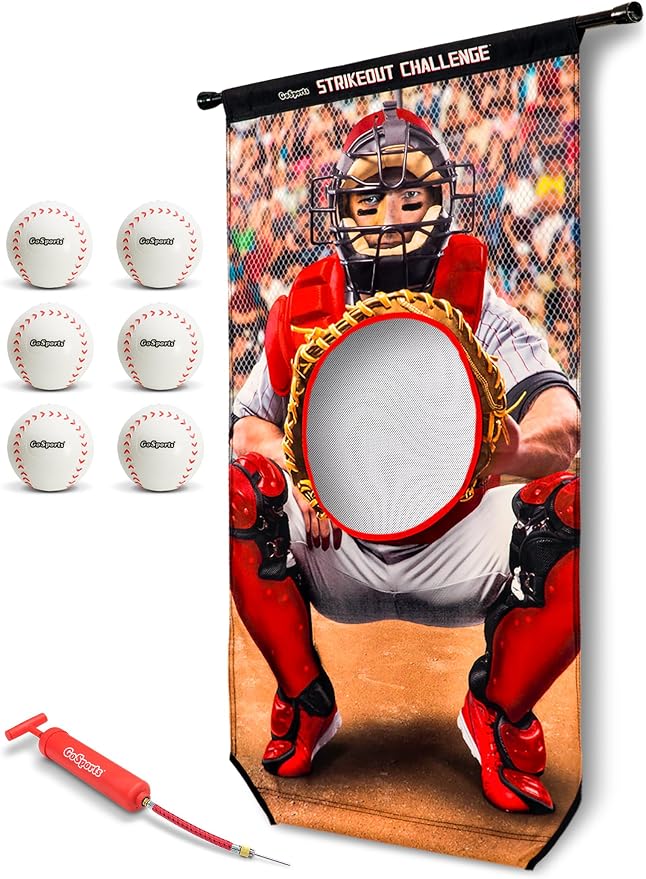 GoSports Football & Baseball Toss Games Available in Football Red Zone Challenge or Baseball Pro Pitch Challenge Choose Between Backyard Toss or Door Hang Targets