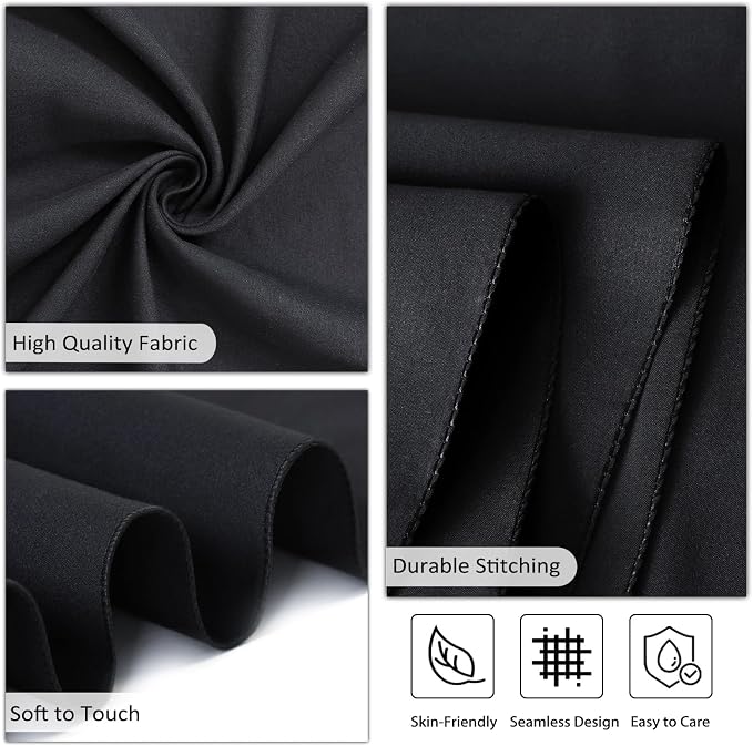 8 Pack Black Tablecloths 90 x 156 Inch Rectangular Table Cloths for Rectangle Tables 8ft, Wrinkle Resistant Black Table Cloth Washable Polyester Fabric for Buffet Wedding Party Banquet