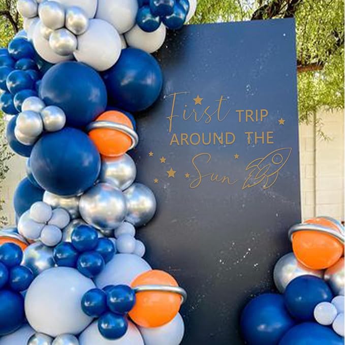 First Trip Around The Sun Balloon Arch Decoration | Space Theme 1st Birthday Party Decorations, Sun Theme Birthday Party Supplies, Outer Space Theme Birthday Decor Sticker