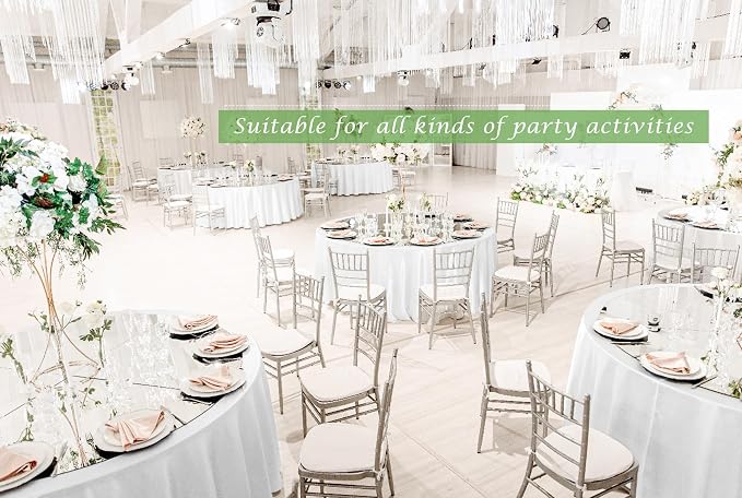 12 Pack Round Tablecloth 90 inch White Table cloths for Round Tables,Stain and Wrinkle Resistant Washable Polyester Tablecloths White Table Cloth 90 inch Round Table Cloth for Wedding Party Birthday