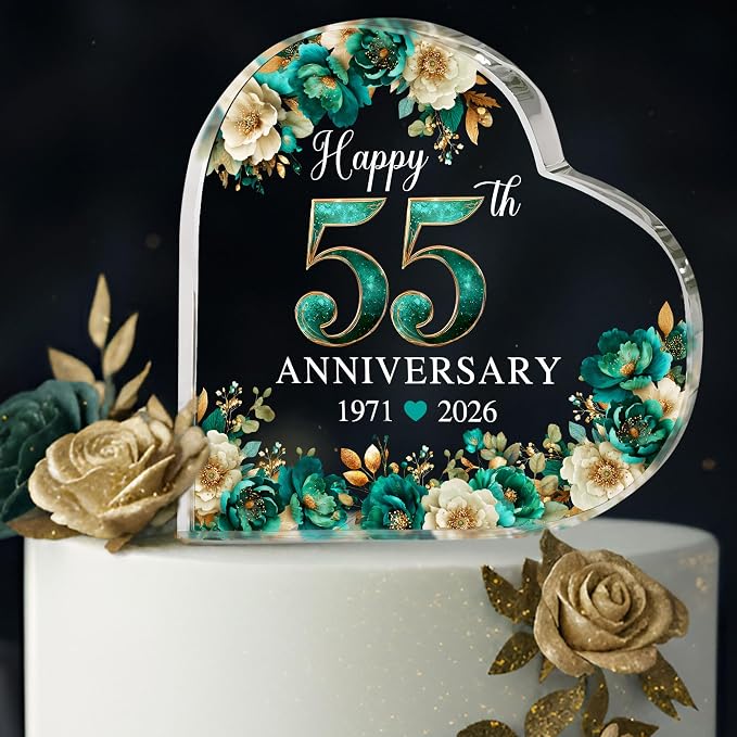 55th Wedding Anniversary Acrylic Cake Topper, 55 th Anniversary Decorations, 55 Wedding Topper, 55 Years Of Married Gifts (55th Anniversary Cake topper 2026)