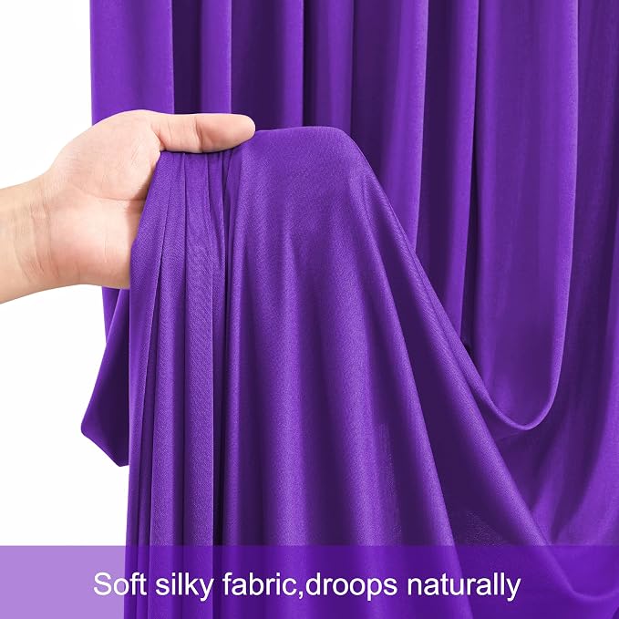 6 Panels Purple Backdrop Curtains for Wedding Party Wrinkle Free Backdrops Curtain Drapes Fabric Decorations Photo Back Drop Cloth for Baby Shower Photography Stage Reception 30ft(W) x 12ft(H)