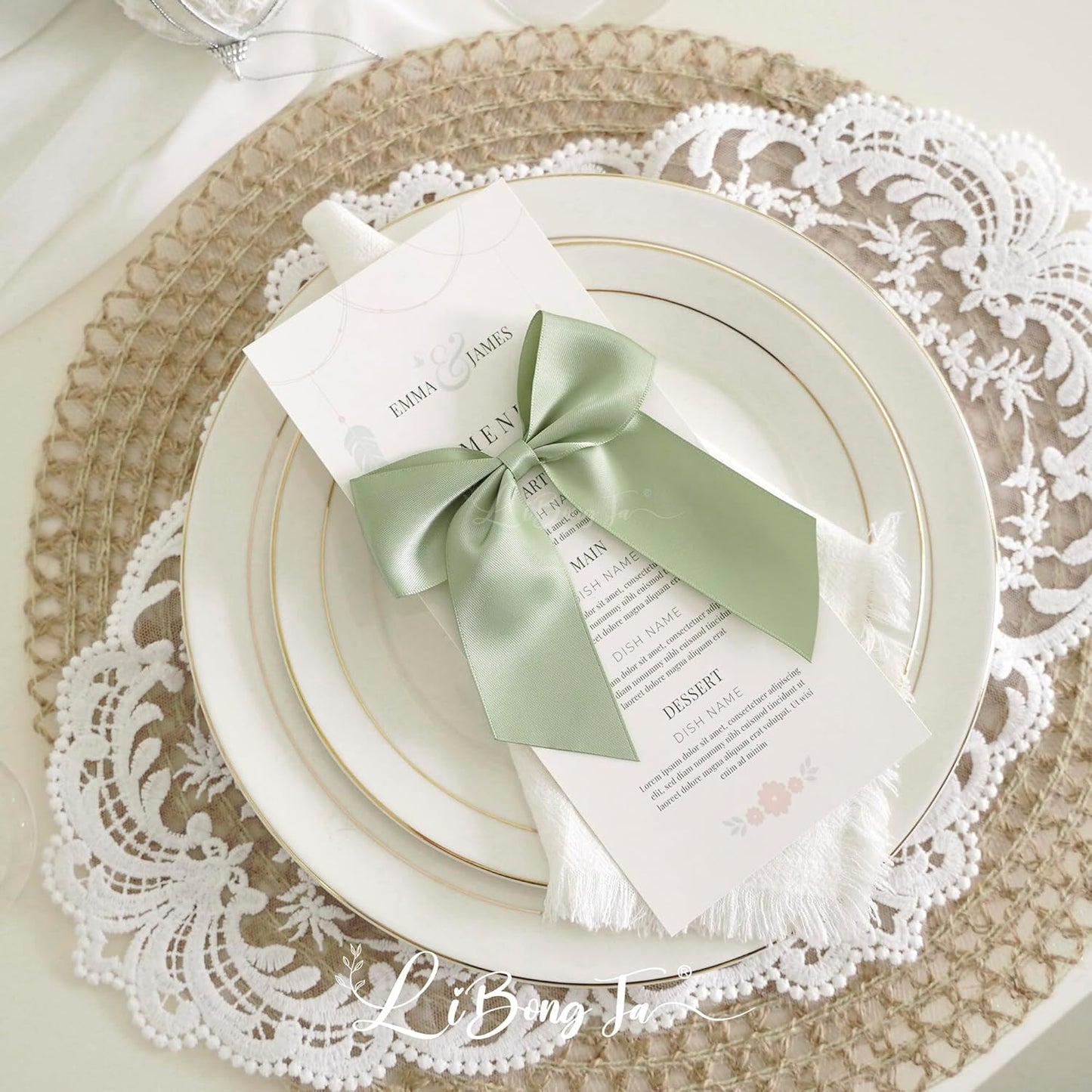 4.5" Satin Ribbon Sage Green Bows for Gift Wrapping, Twist Tie Bows, Cute Bows for Crafts, Party Favors, Premade Bows Pre-Tied Decorative Bows for Flower Bouquets Candy Apple Bows-24 Counts