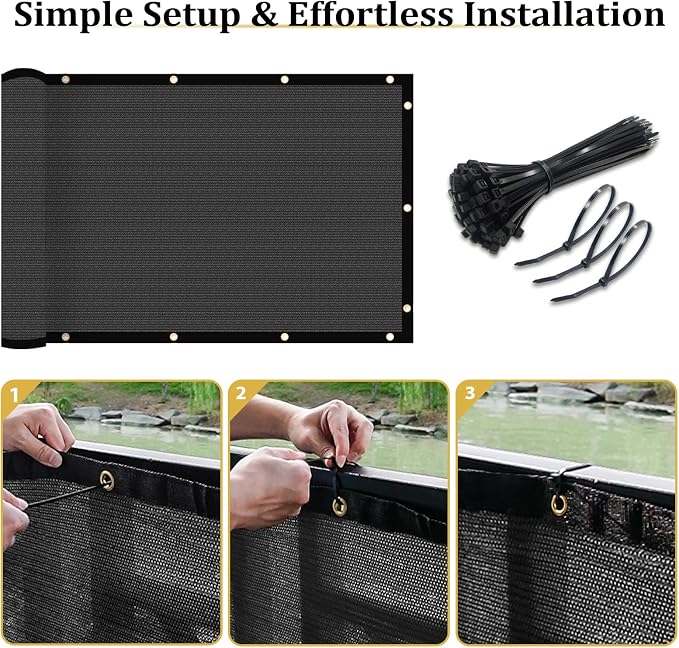 Shade&Beyond 8'x15' Dark Grey Privacy Screen Fence Cover 170 GSM Fencing Mesh Fence Panel for Wall Garden Yard Backyard Indoor Outdoor Home Decoration
