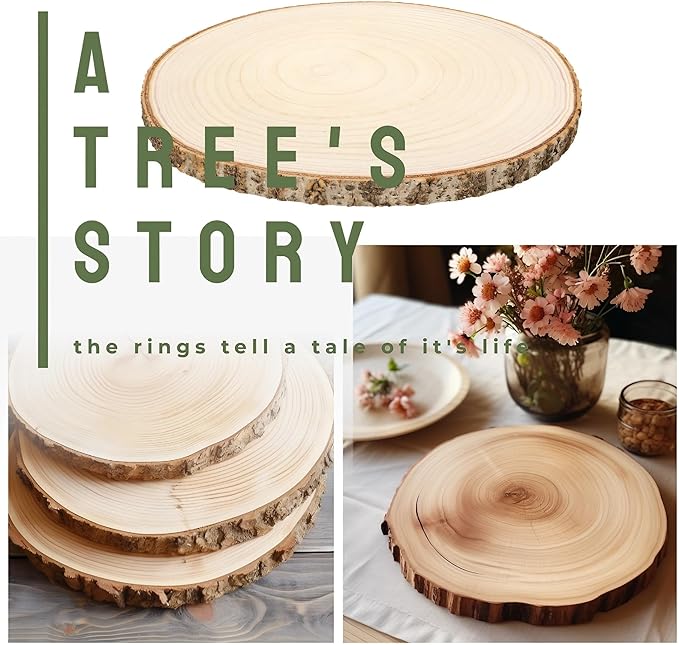 10 PCS 8-9 Inch Large Wood Slices for Centerpieces, with Table Number Holders and Cards, Natural Tree Slices Table Decor for Wedding, Party, Housewarming, Christmas
