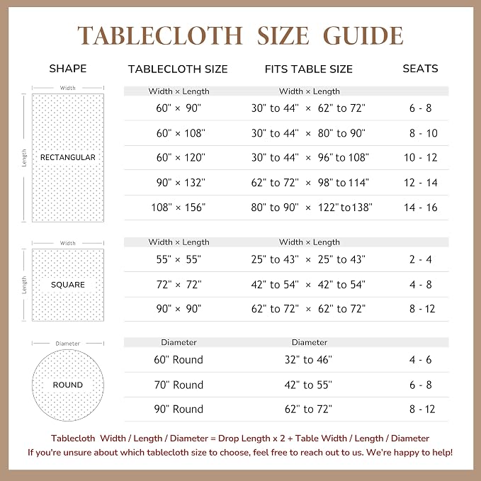 Linen World Fall Linen Tablecloth 120" x 60" Inch,French Linen Washable Rectangular Table Cloth for Dining,Outdoor, Weddings and Restaurants,Decorative Thanksgiving Christmas,Beige Hemstitch