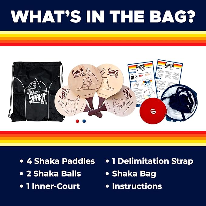 Game Set – Fun Beach Holiday Camping Games for Adults, Family & Kids – Lawn & Large Outdoor Teen Party Game – Water & Group Vacation Summer Fun Activities – Park & Yard Portable Paddle Kit