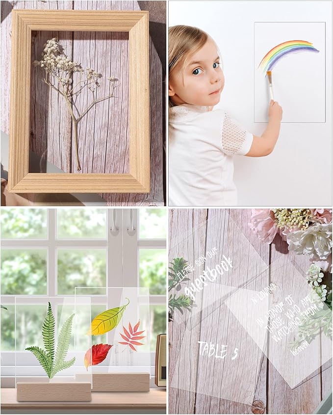 120 Pieces 1mm Thick Acrylic Sheets 5 x 7 Inch Acrylic Clear Sheet for Craft Projects Picture Frame Glass Replacement Projects Display Painting Party Wedding Festival