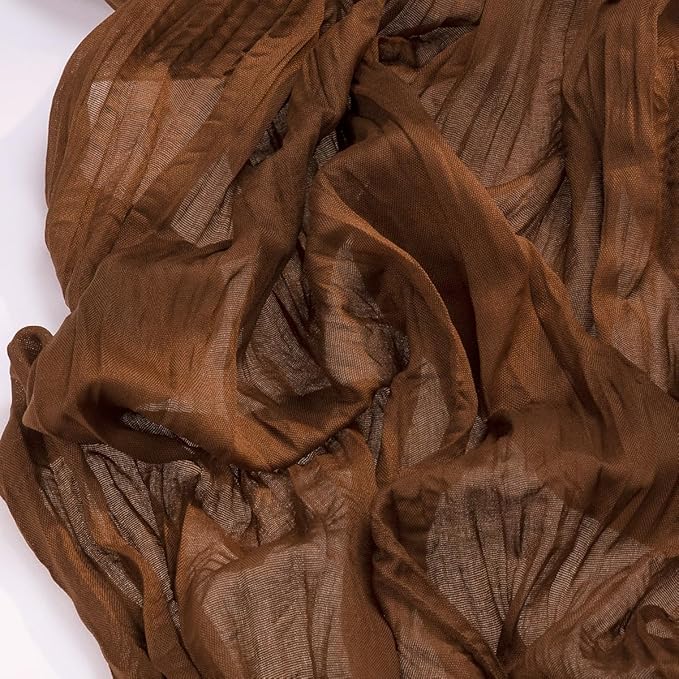 Socomi 6pcs Brown Coffee Summer Cheesecloth Table Runner Boho Rustic Gauze 120 inch 10FT Cheese Cloth Sheer Runner for Wedding Party Baby Shower Birthday Home Decor Holiday Decorations
