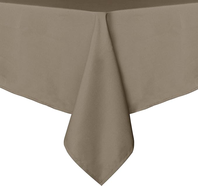 sancua Rectangle Tablecloth - 54 x 78 Inch - Stain and Wrinkle Resistant Washable Polyester Table Cloth, Decorative Fabric Table Cover for Dining Tables, Buffet Parties and Camping, Taupe
