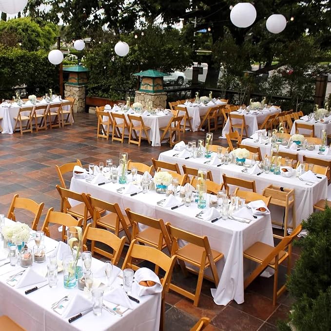 6 Pack Tablecloth 90 x 132 inch Polyester Table Cloth for 6 Foot Rectangle Tables,Stain and Wrinkle Resistant Washable Fabric Table Covers Polyester White Tablecloths for Wedding,Party,Banquet