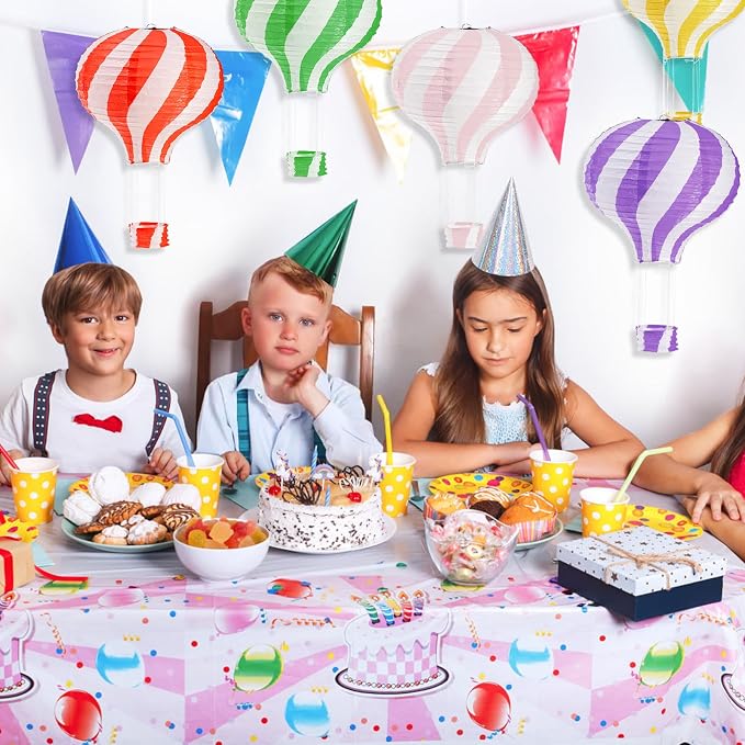 Goaste 14 Pack Hanging Hot Air Balloon Paper Lanterns, 12 Inch Colorful Paper Lantern Set, Reusable Party Ball Lamps, Chinese Ceiling Decoration for Wedding, Birthday, Engagement, Christmas, Classroom