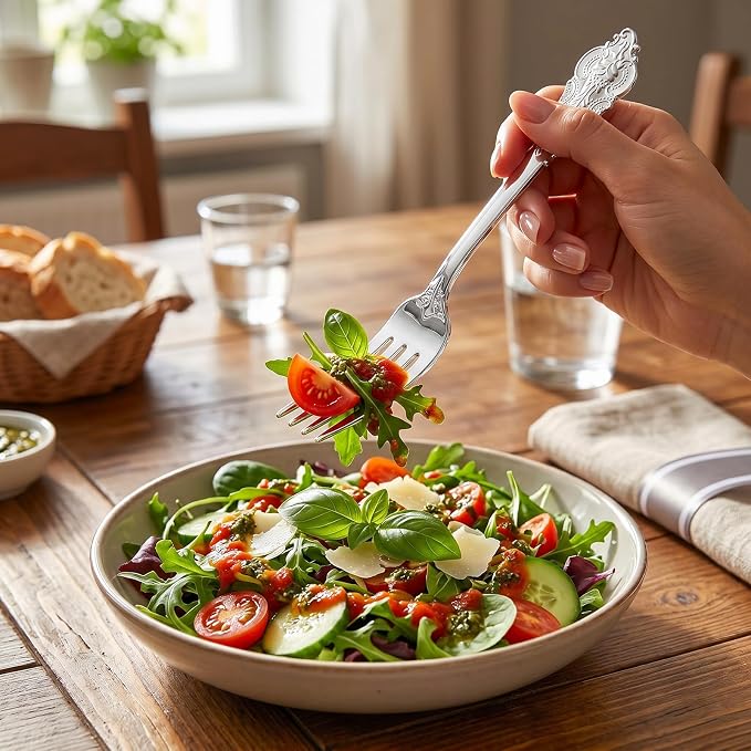 WDF 200 Pieces Silver Plastic Silverware Disposable - 50Guests Silverware Plastic Cutlery - Disposable Utensils Includes 100 Forks, 50 Spoons, 50 Knives Perfect for Christmas Wedding or Party