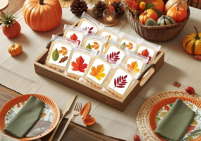 Fall Leaf Cookies Individually Wrapped Leaves themed Theme 24 Pack Bulk for Fall Time