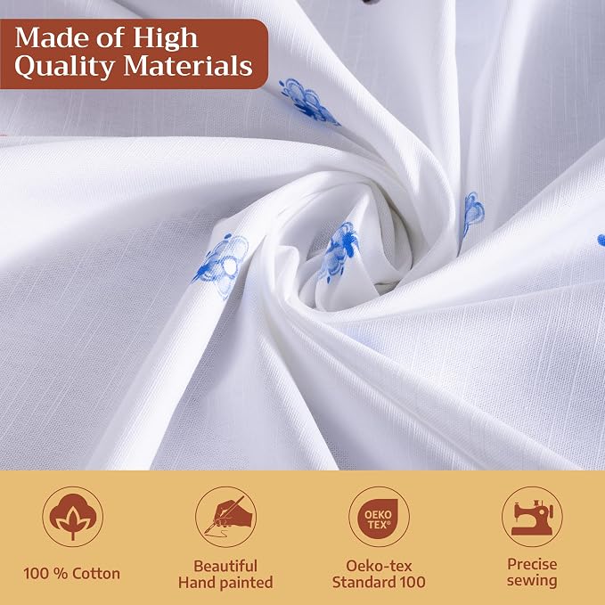Maison d' Hermine Table Cloth Rectangle Table 100% Cotton 54 x 72 Inches Tablecloth Reusable Decorative for Dining Kitchen Room Farmhouse Party Home Hotel Restaurant Spring Summer - Amsterdam Canals
