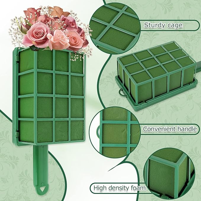 4 PCS Floral Foam Cage - 12x4.8x3.3in Foam Cage for Flower Arrangements - Egg Bouquet Floral Cage Flower Holder Wet Foam for Arch, Fresh Flowers, Artificial Flower