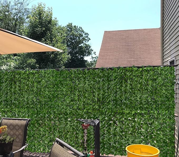 DearHouse Artificial Ivy Privacy Fence - 197x39.4in Artificial Hedges Fence and Faux Ivy Vine Leaf Decoration for Outdoor Indoor Garden Decor