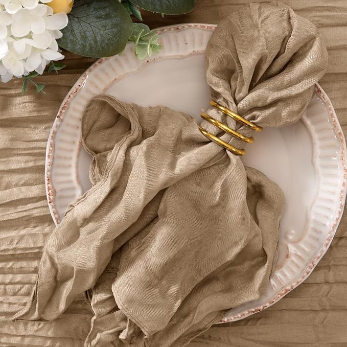 50 Pack Nude Cheesecloth Napkins Cloth Washable Spring Summer Cloth Napkins Set of 50 Bulk 21x21 Inches for Wedding Baby Bridal Shower Birthday Dinner Party Table Decor
