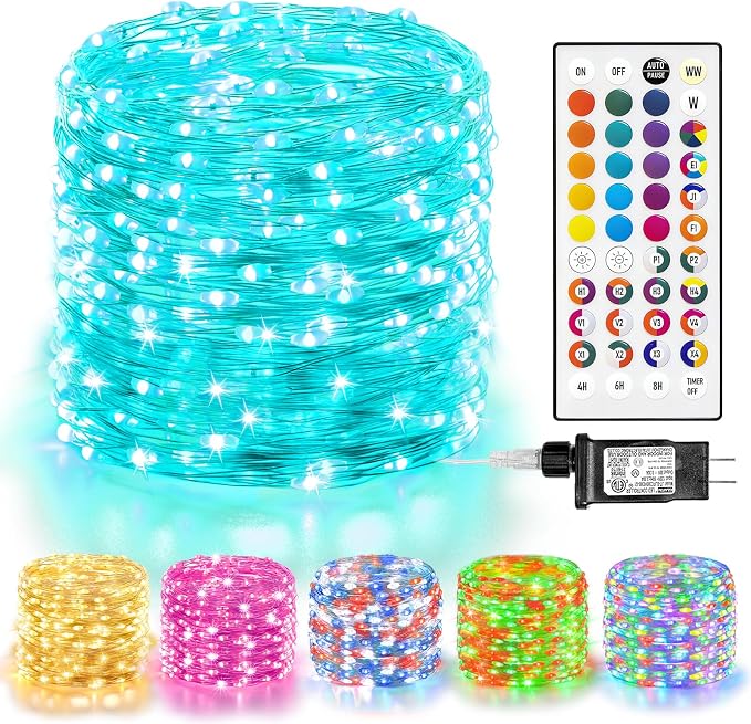 LitHome 66FT Fairy Lights Plug in, 200LED Color Changing Fairy Lights with Remote, 9 Modes Led Christmas Twinkle Light Indoor, Starry String Light for Classroom Bedroom Dorm Halloween Christmas Decor