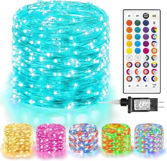 LitHome 66FT Fairy Lights Plug in, 200LED Color Changing Fairy Lights with Remote, 9 Modes Led Christmas Twinkle Light Indoor, Starry String Light for Classroom Bedroom Dorm Halloween Christmas Decor