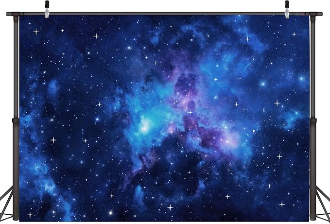 Galaxy Stars Backdrop 9x6 FT Outer Space Birthday Starry Night Sky Backdrops Decorations Universe Space Photography Background Kids Space Party Decor Banner Photo Booth Props