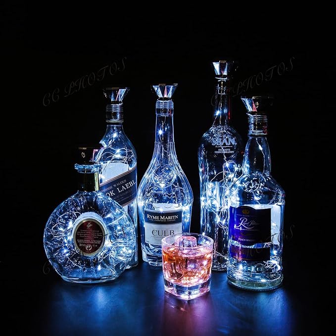 Upgraded 12 Pack Diamond Solar Wine Bottle Lights, 20 LEDs Waterproof Copper Light, Bottle Light Fairy Cork String Lights for Yard Patio Decor, DIY Birthday Gift for Mom Grandma Friend(Cool White)