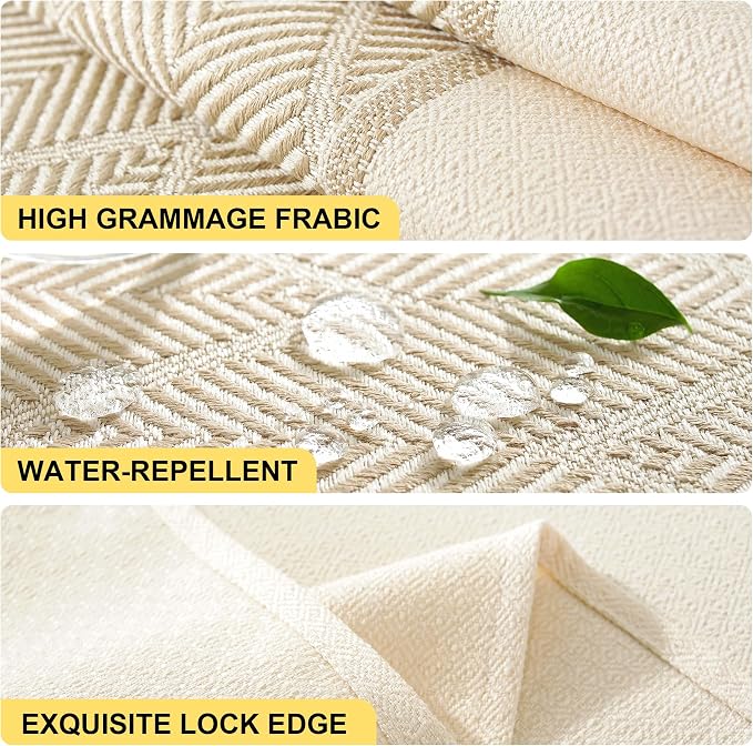 Linen Tablecloths for Rectangle Tables,About 8 FT Table Cloth Advanced Waterproofing Technology for Dinningroom,Farmhouse