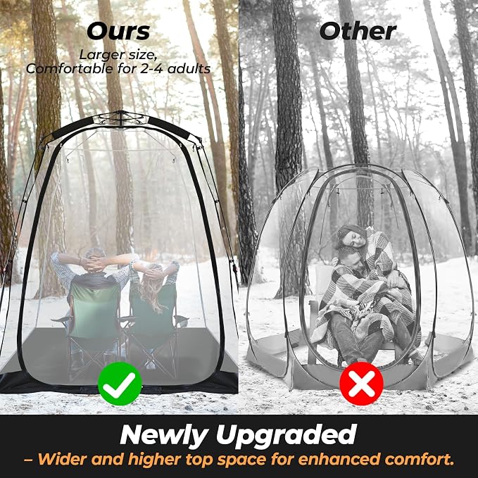 Screen House Pop Up Canopy, Portable Tent for Camping Outdoor Gazebo Weatherproof Prefab Tiny Homes, Black (6x6FT)