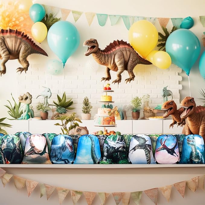 Weewooday 20 Pcs Dinosaur Party Favor Bags Drawstring Gift Goodie Treat Bag Dinosaur Candy Party Supplies Backpack for Birthday Candy Decoration(Jungle Style)