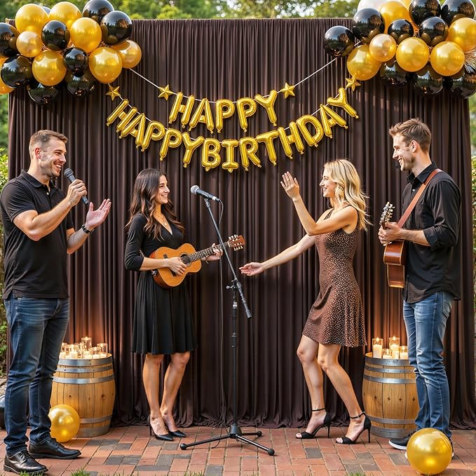 10x10 Brown Backdrop Curtain for Parties Wedding Wrinkle Free Brown Photo Curtains Backdrop Drapes Fabric Decoration for Birthday Party Baby Shower 5ft x 10ft,2 Panels