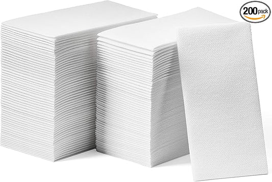 Lintext Disposable Linen-Feel Guest Towels - 12" x 17" Cloth-Like Hand Towels - Soft And Absorbent Paper Napkin For Bathroom, Kitchen, Or Event [Extra-Soft - Pack of 200]