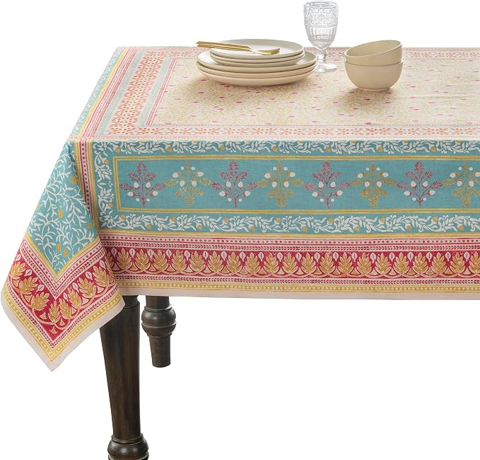 Maison d'Hermine Table Cloth Rectangle Table 100% Cotton 54 x 72 Inches Tablecloth Reusable Decorative Everyday Use for Dining Room, Farmhouse, Home, Party, Festive & Wedding - Carpo