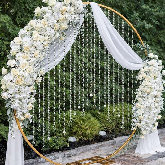 24 Pcs 39 Inch Clear Acrylic Crystal Garland Strands Hanging Crystal Strings Decoration Chandelier Beaded Chain Ornament Beaded Garland Curtain for Wedding Party Manzanita Tree Centerpiece