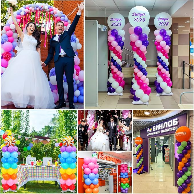 Balloon Arch Kit and Metal Balloon Column Stand and Electric Balloon Pump, Adjustable Balloon Stands for Floor with Water bags, Balloon Kit for Wedding Birthday Party Supplies Decoration