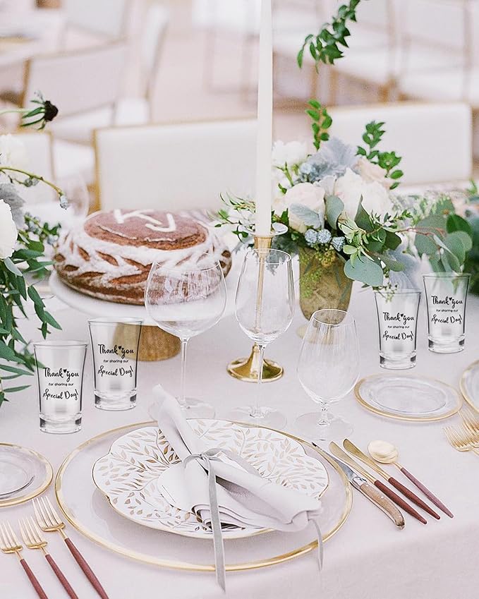 Wedding Favors for Guests-100 Sets Acrylic Clear Wedding Party favors bulk Shot Glasses,Plastic Glasses Thank You Gifts with Treat Boxes for Bridal Shower Friends Family Guests