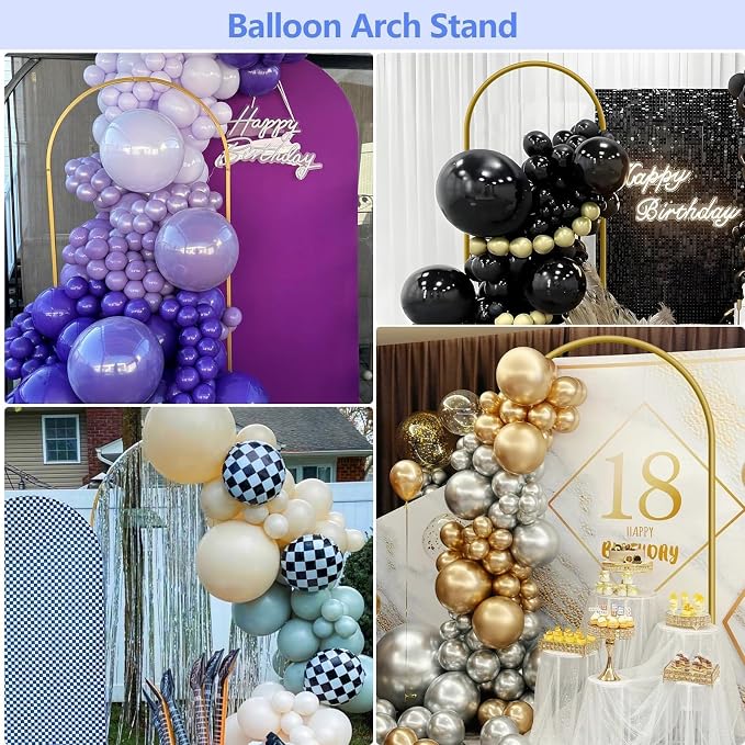 6.6 ft Arch Backdrop Stand, Metal Wedding Arch Stands for Party, Birthday, Wedding, Bridal Shower, Baby Shower Gold
