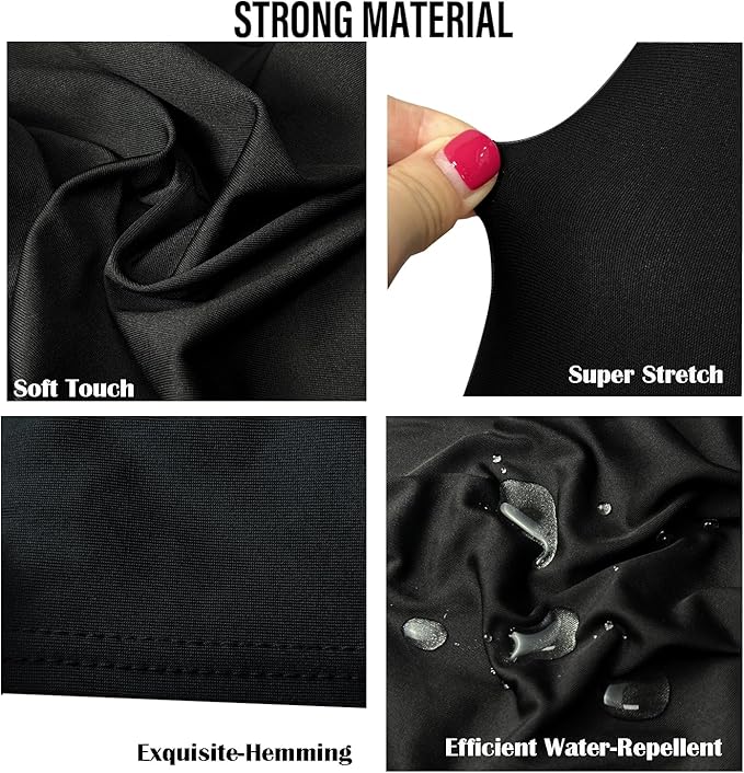 10PCS Stretch Spandex Folding Waterproof Chair Covers,Universal Fitted Chair Cover Protector for Wedding Party Banquet Holidays Celebration Decoration(Black)