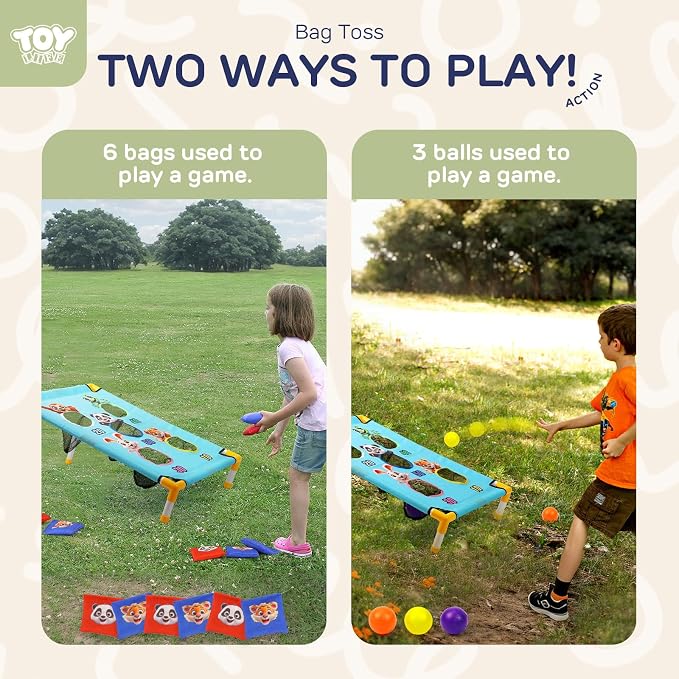 TOY Life Bean Bag Toss Game, Outside Toys for Kids Ages 4-8, Kids Outside Toys, Outdoor Games for Kids 3-6, Kids Birthday Party Games, Kids Cornhole Game Set, Lawn Games for Kids, Easter Party Game