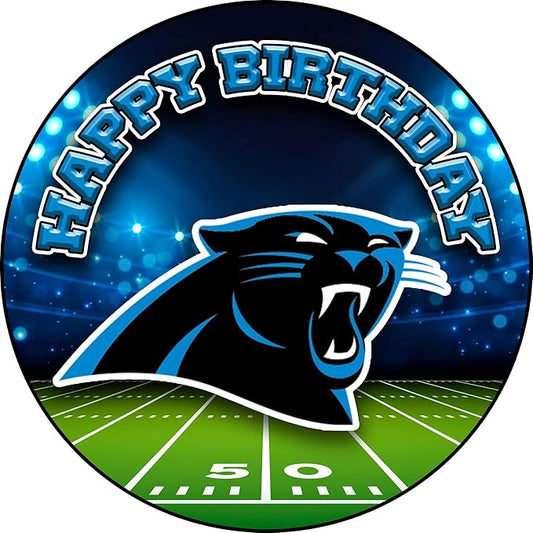 7.5x Inch Edible Cake Toppers – Panthers Themed Birthday Party Collection of Edible Cake Decorations