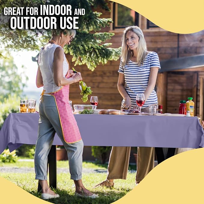 Party Solids 66% Thicker Premium Lavender Plastic Table Cover Roll 40" X 300' Table Cloth Plastic Cover Roll Quality Thick Banquet Rolls Disposable Tablecloth Rolls Strong American Based Company